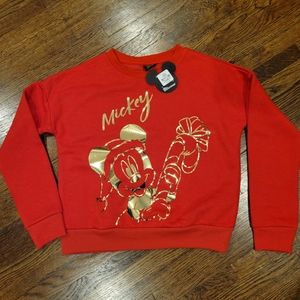 Primark Disney Girls Mickey Christmas Sweatshirt Size 9-10